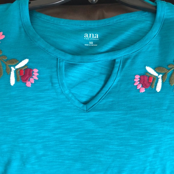 A.N.A FLUTTER SLV TEE bLUE COLOR - Picture 4 of 4